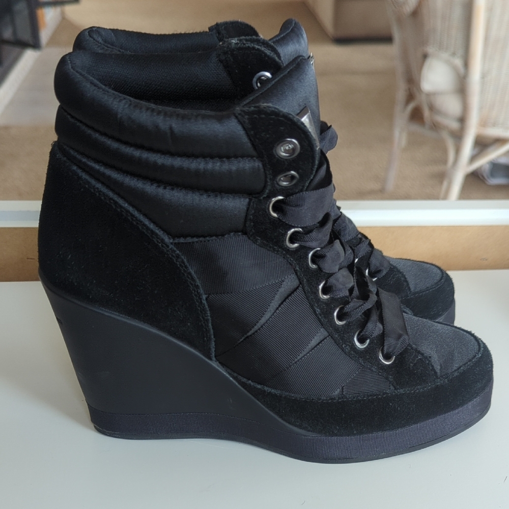 Fornarina Black Wedge Sneakers